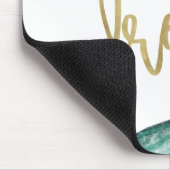 水彩画のティール（緑がかった色）およびのどの金ゴールドのGeode |の夢 マウスパッド (コーナー)