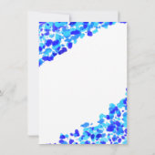 水彩画のティール(緑がかった色)のロイヤルブルーのブライダルシャワーの招待 招待状 (裏面)