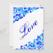 水彩画のティール（緑がかった色）のロイヤルブルーの結婚式招待状 招待状 (裏面)