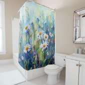 水彩画のデイジー分野のシャワー・カーテン シャワーカーテン (インサイチュ)