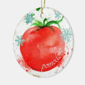 水彩画のトマトのイタリアンな食糧クリスマスのオーナメント セラミックオーナメント (左)