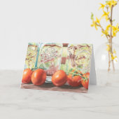 水彩画のトマトのガラスプリントNotecards カード (黄色い花)