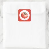 水彩画のトマトイラスト スクエアシール (バッグ)