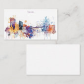 水彩画のトレド都市スカイライン 名刺 (正面/裏面)