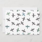 水彩画のトンボのベビーシャワー 招待状 (裏面)