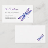 水彩画のトンボの名刺|の紫色 名刺 (正面/裏面)