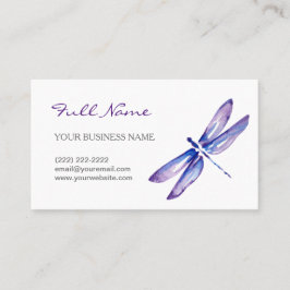 水彩画のトンボの名刺|の紫色 名刺