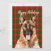 水彩画のドイツ牧羊犬カスタム シーズンカード (正面)