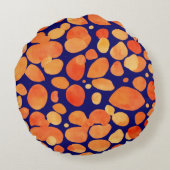 「水彩画のドット：丸装飾用クッション ラウンドクッション (裏面)