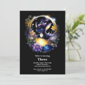 水彩画のドラゴン　誕生日パーティーご招待 招待状 (スタンド正面)