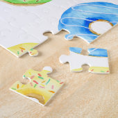 水彩画のドーナツパターン ジグソーパズル (側面)