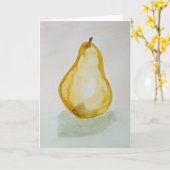 水彩画のナシの挨拶状 カード (黄色い花)