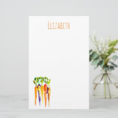 水彩画のニンジン かわいい野菜 便箋 (スタンド正面)