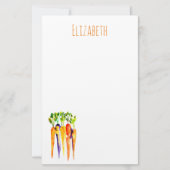 水彩画のニンジン かわいい野菜 便箋 (正面)