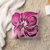 水彩画のハイビスカスのリバーシブルの正方形の枕 クッション (ブランケット)