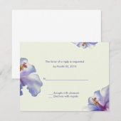 水彩画のハイビスカスの応答カード 出欠カード (正面/裏面)