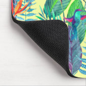 水彩画のハチドリは|あなたのイニシャルを加えます マウスパッド (コーナー)