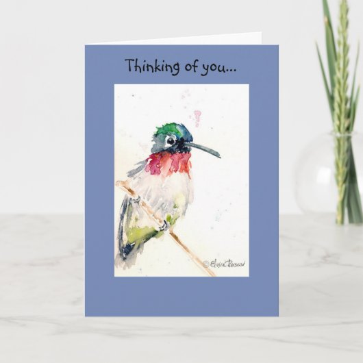 水彩画のハチドリカード カード (正面)