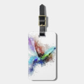 水彩画のハチドリ ラゲッジタグ (正面縦)