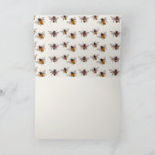 水彩画のハチ　彼女はハチミツを見つけた ブライダルシャワー サンキューカード (内部)