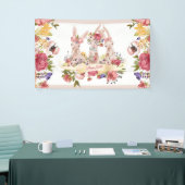 水彩画のハッピーイースターのバニー 横断幕 (トレードショー)