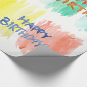 水彩画のハッピーバースデーの包装紙 ラッピングペーパー (角)