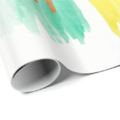 水彩画のハッピーバースデーの包装紙 ラッピングペーパー (ロールコーナー)