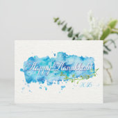 水彩画のハヌカーの写真の挨拶状 シーズンカード (スタンド正面)