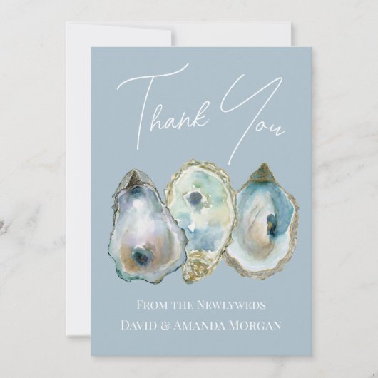水彩画のハマグリ サンキューカード (正面)