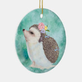 水彩画のハリネズミ セラミックオーナメント (右)
