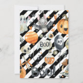 水彩画のハロウィンの衣裳のパーティの招待状 招待状 (裏面)