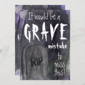 水彩画のハロウィンの重要な招待状 招待状 (正面/裏面)