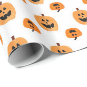 水彩画のハロウィーンのカボチャのちょうちんの包装紙 ラッピングペーパー (ロールコーナー)