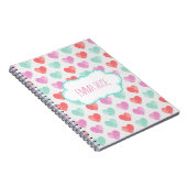 水彩画のハートのノート ノートブック (右側)