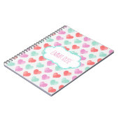 水彩画のハートのノート ノートブック (左側)