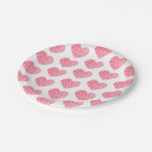 水彩画のハートの紙皿 ペーパープレート (アングル)