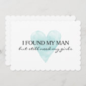 水彩画のハートはです私の新婦付添人カード決定します 招待状 (正面/裏面)