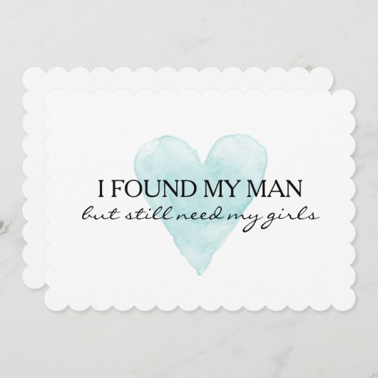 水彩画のハートはです私の新婦付添人カード決定します 招待状 (正面/裏面)