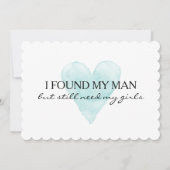 水彩画のハートはです私の新婦付添人カード決定します 招待状 (正面)