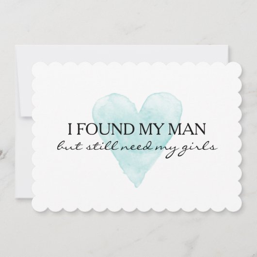 水彩画のハートはです私の新婦付添人カード決定します 招待状 (正面)