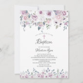 水彩画のバイオレットによっては洗礼が開花します 招待状 (正面)
