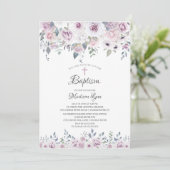 水彩画のバイオレットによっては洗礼が開花します 招待状 (スタンド正面)
