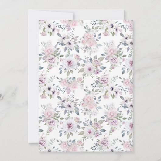 水彩画のバイオレットによっては洗礼が開花します 招待状 (裏面)