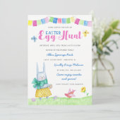 水彩画のバニーのイースターエッグの狩りの招待状 招待状 (スタンド正面)