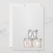 水彩画のバニーのベビーの性は明らかにします 招待状 (裏面)