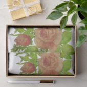 水彩画のバラのティッシュペーパー 薄葉紙 (ギフト)