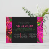 水彩画のバラのネオンにユダヤ人にベビーの示すこと 招待状 (スタンド正面)