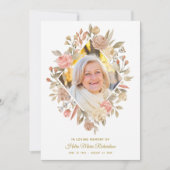 水彩画のバラの写真の悔やみや弔慰の葬式は感謝していしています サンキューカード (正面)