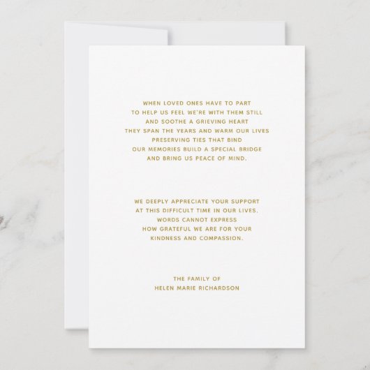 水彩画のバラの写真の悔やみや弔慰の葬式は感謝していしています サンキューカード (裏面)