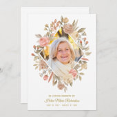 水彩画のバラの写真の悔やみや弔慰の葬式は感謝していしています サンキューカード (正面/裏面)